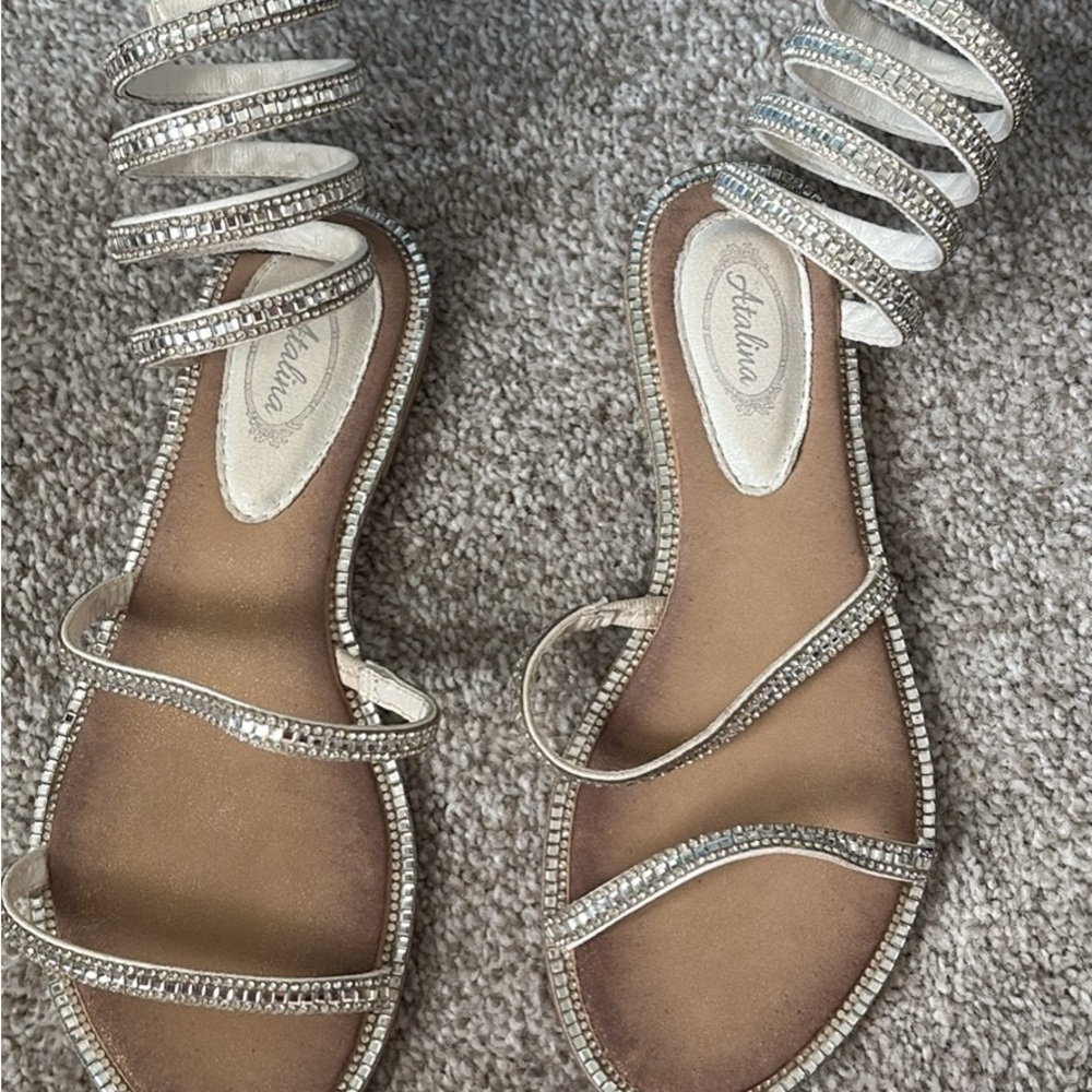 Silver Strappy Sandals